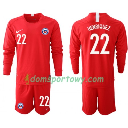 Koszulka Chile HENRIQUEZ 22 Dziecięcy Domowe Koszulki Piłkarskie 2018-2019 Długi Rękaw